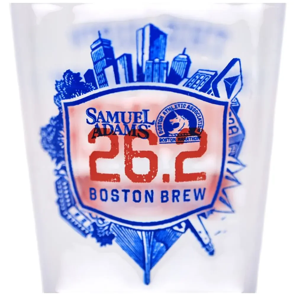 Samuel Adams 119th Boston Marathon 2015 Runner 26.2 Plastic Clear Pint Glass